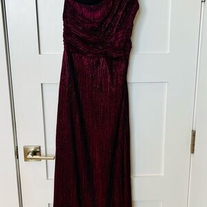 Taylor Red Strapless Ruched Maxi Gown for Weddings